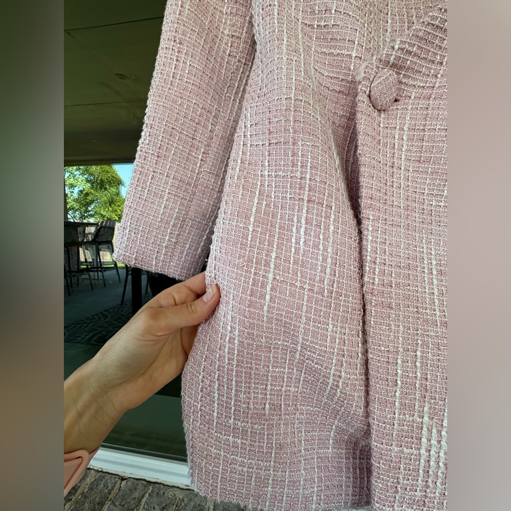 Revolve NBD Elegant Pink Tweed Women's Coat Dress - Picture 8 of 16